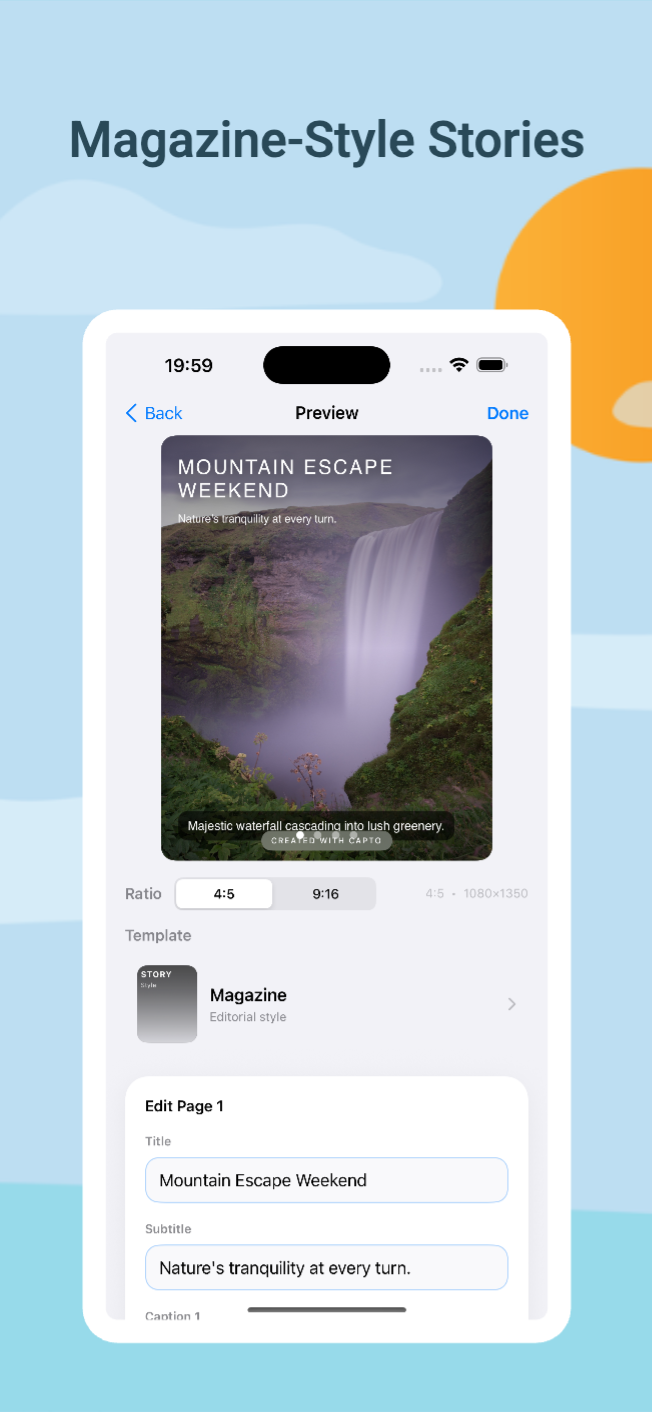 Capto: AI photo stories for IG screenshot 4