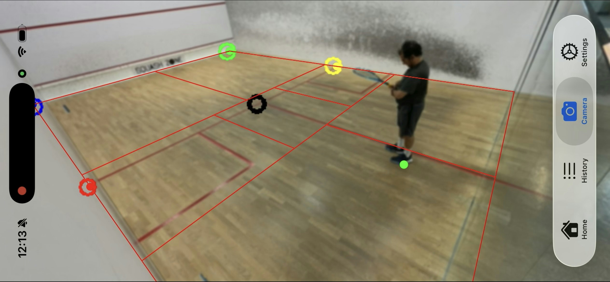 1st camera-enabled squash trainer screenshot 2