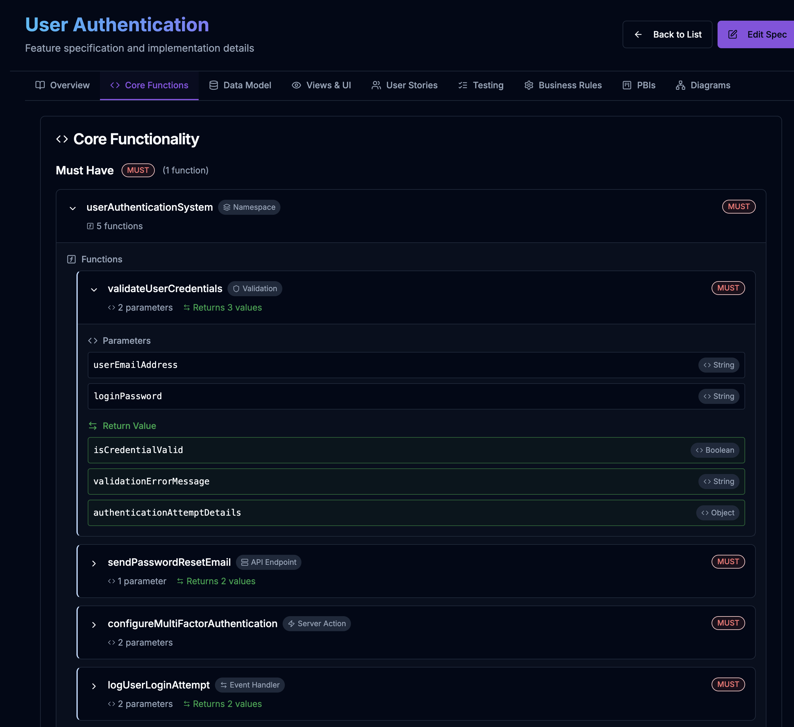 FeatureSpec screenshot 7