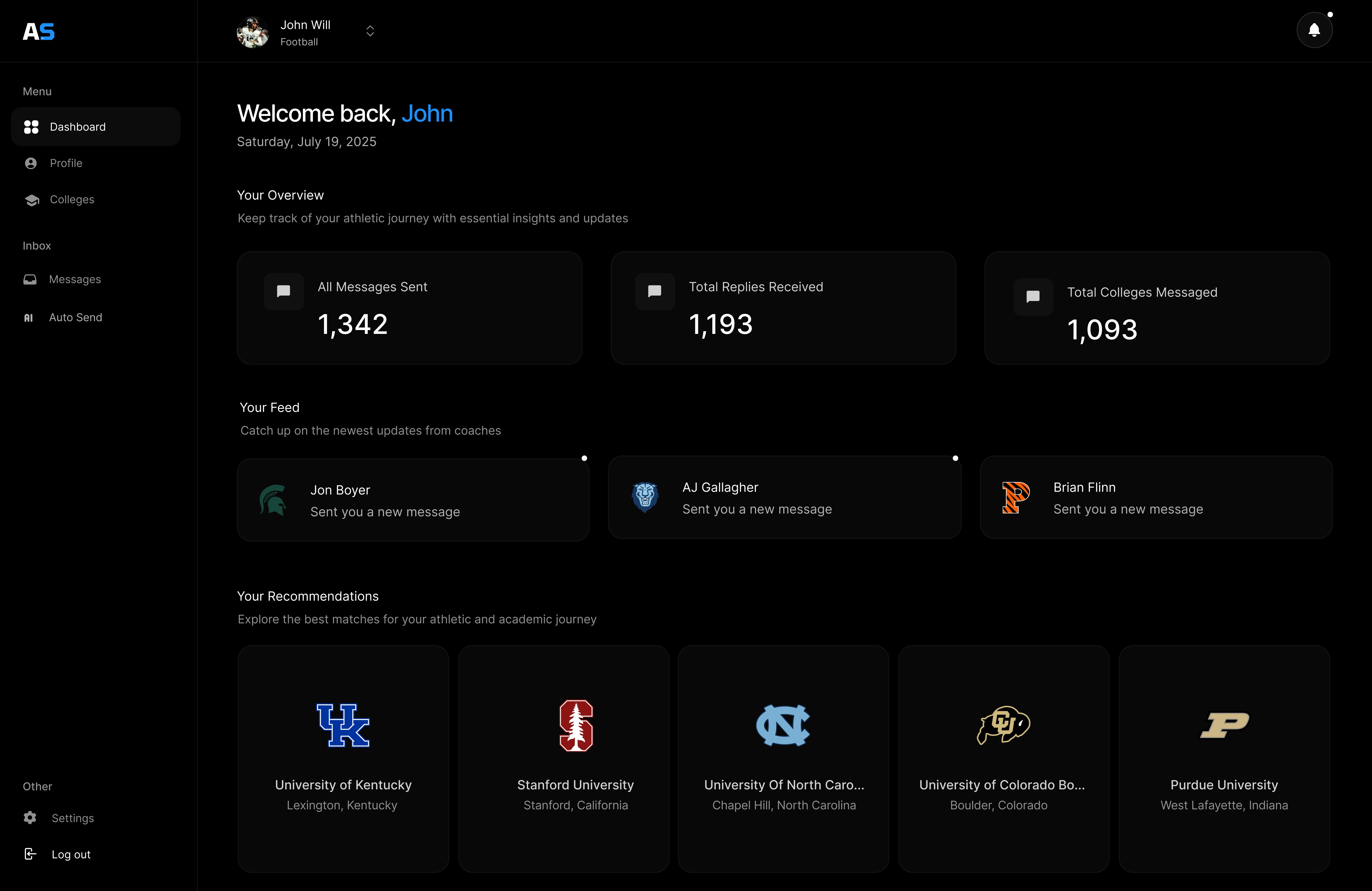 AthleticScholar screenshot 1