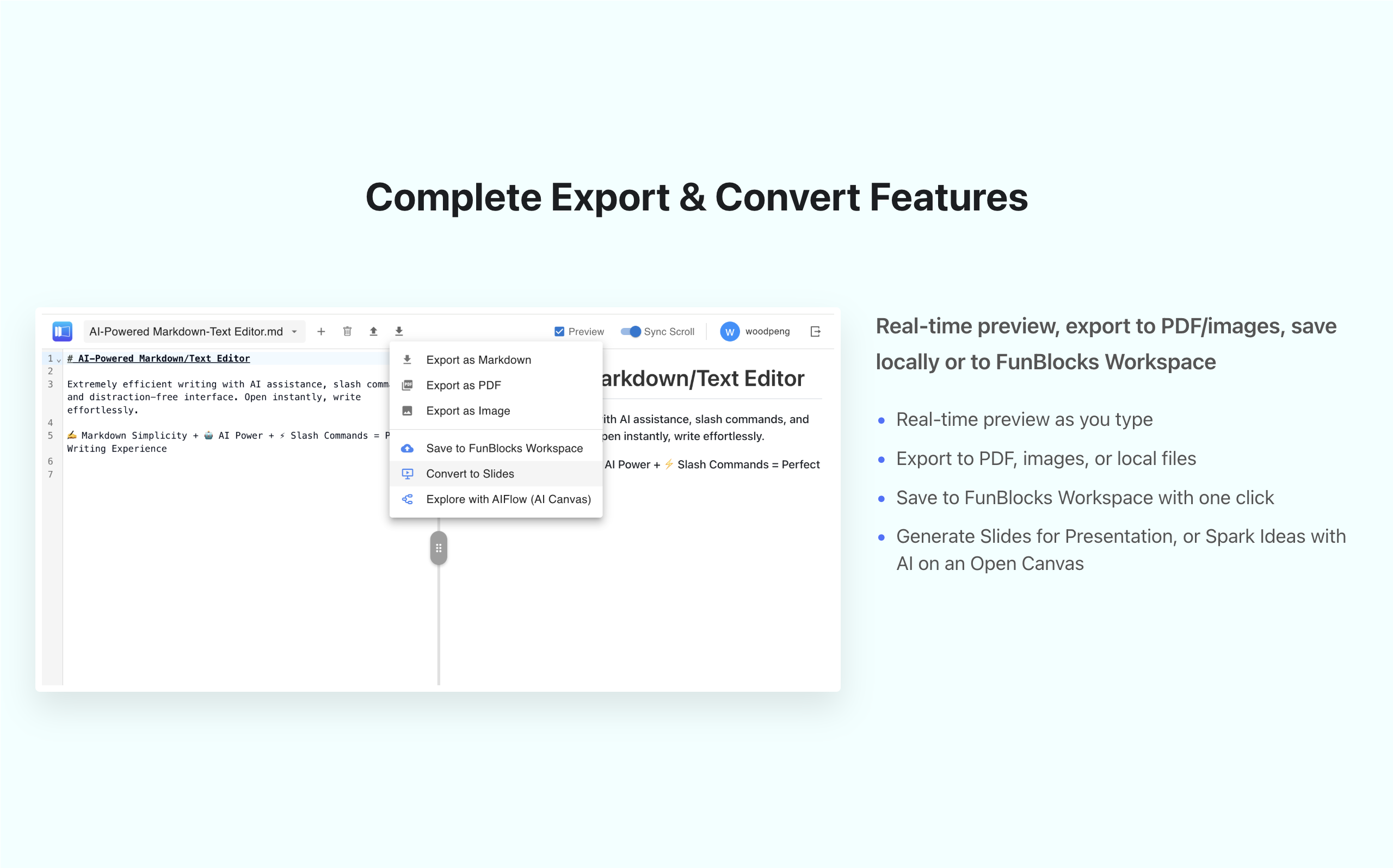 FunBlocks AI Markdown Editor  screenshot 5