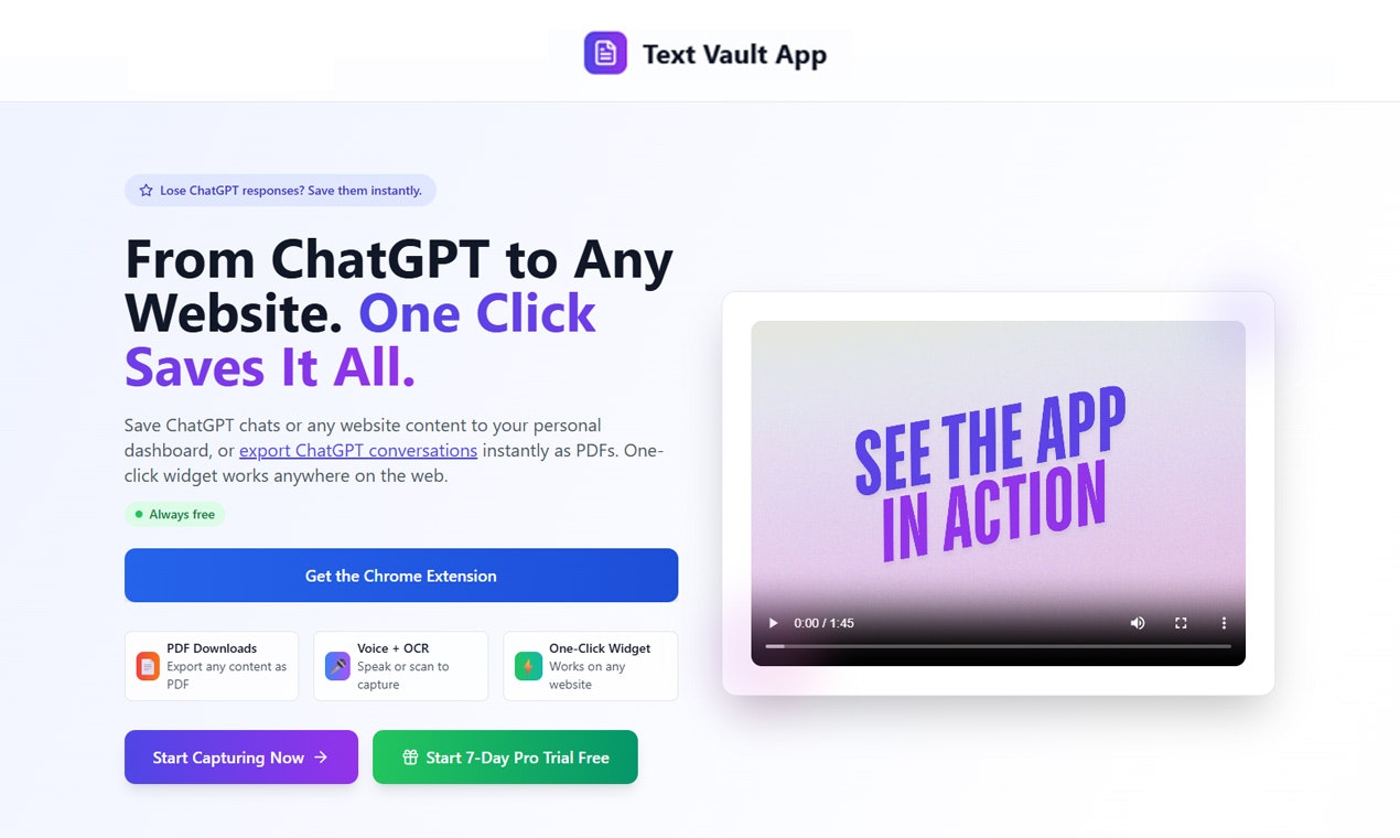 Text Vault App screenshot 1