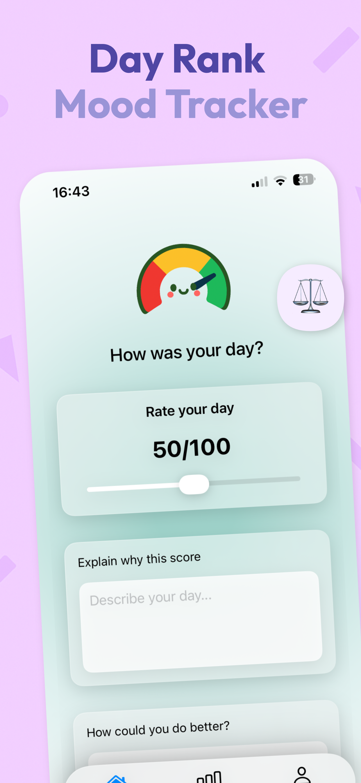 DayRank - Daily Mood Tracker screenshot 1