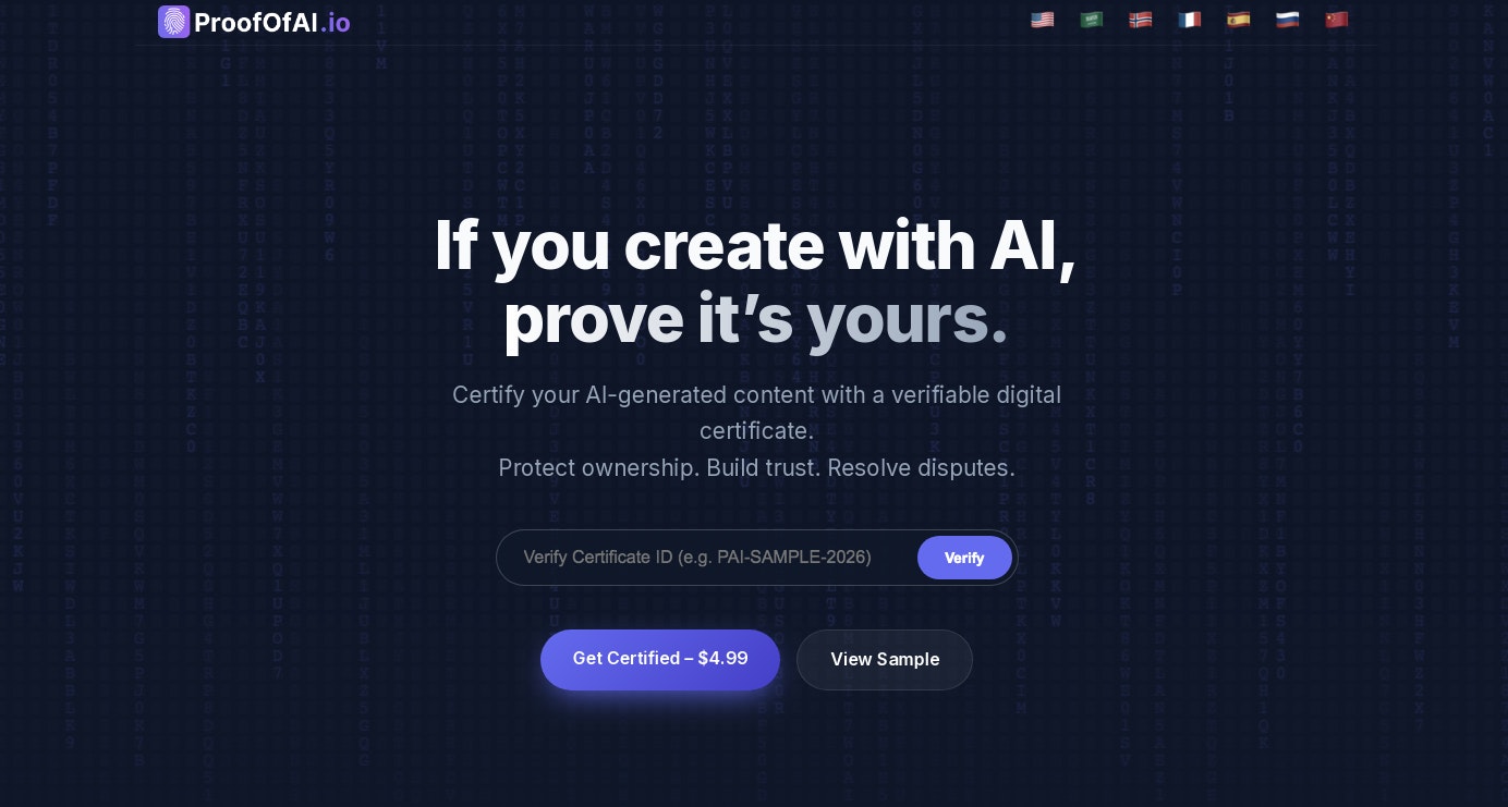 ProofOfAI screenshot 2