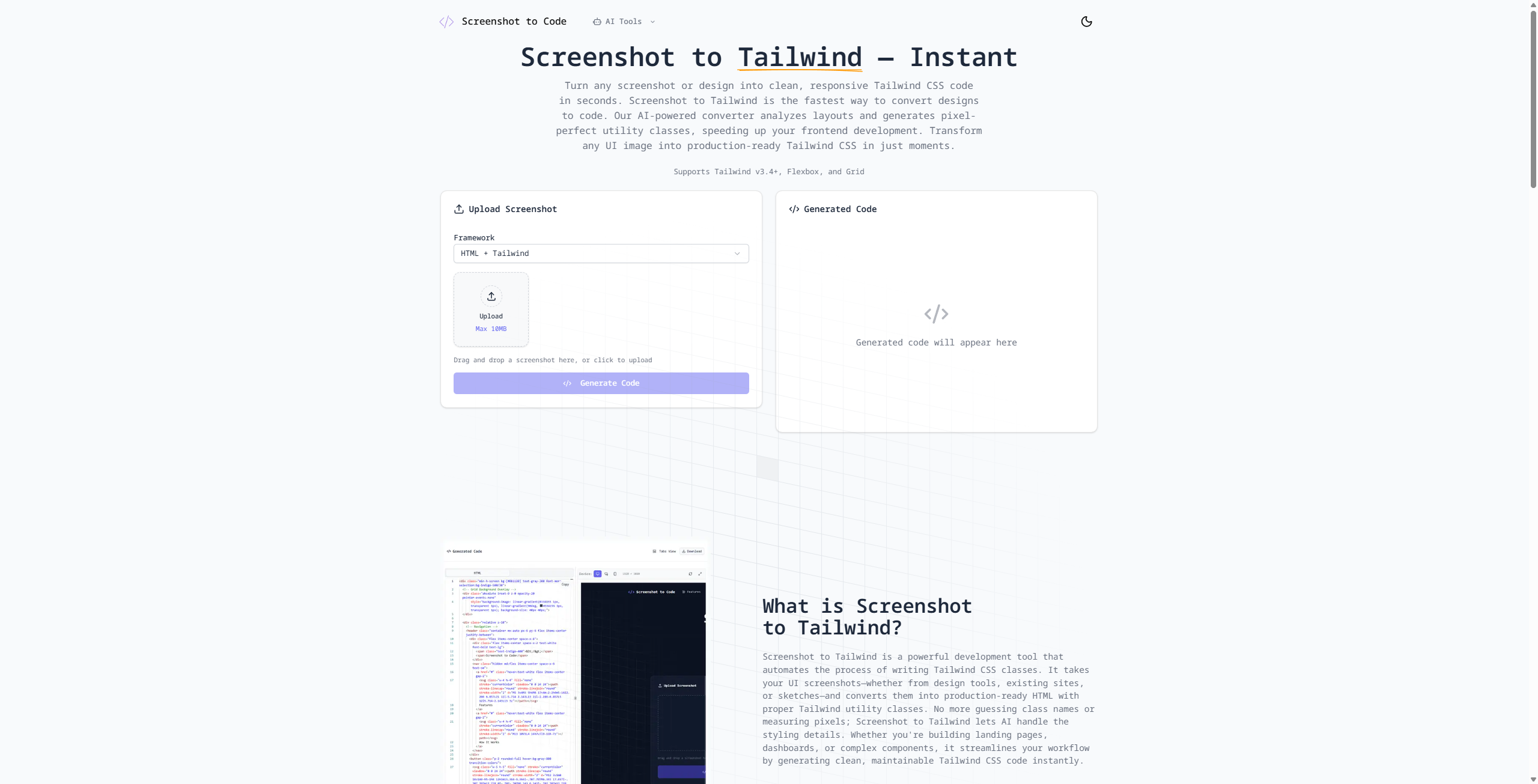 Screenshot to Code screenshot 3