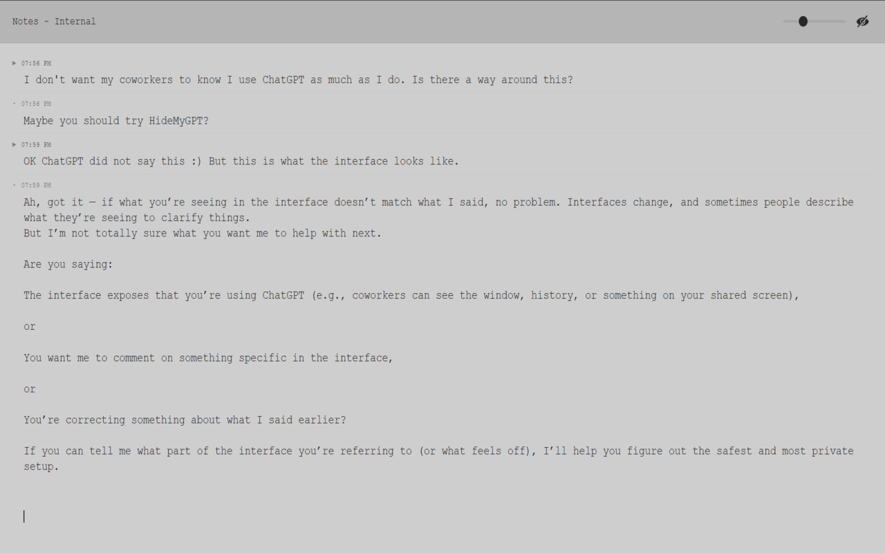 HideMyGPT screenshot 1