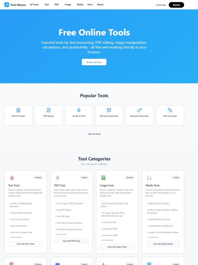 ToolWaves screenshot 1