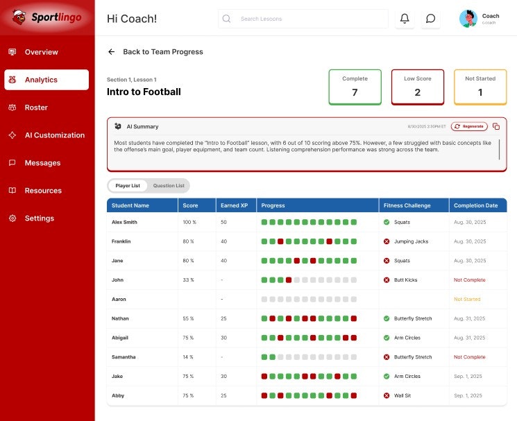 Sportlingo screenshot 5