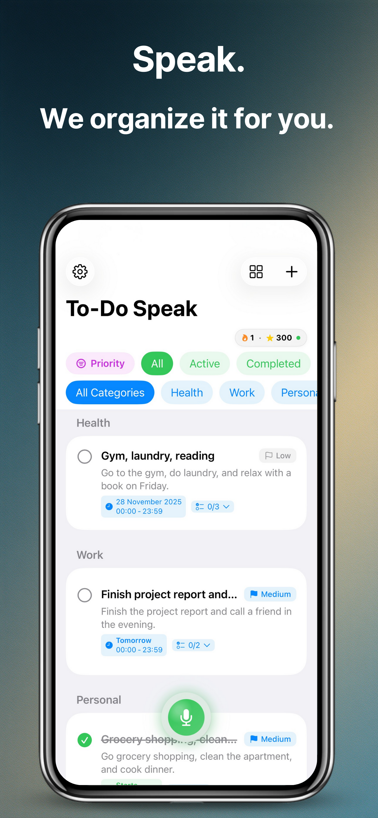 To-Do Speak AI: Voice Tasks screenshot 1