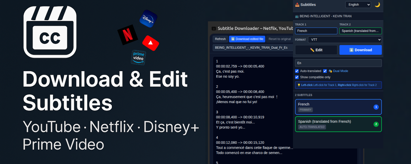 Subtitle Downloader for Netflix, YouTube screenshot 3