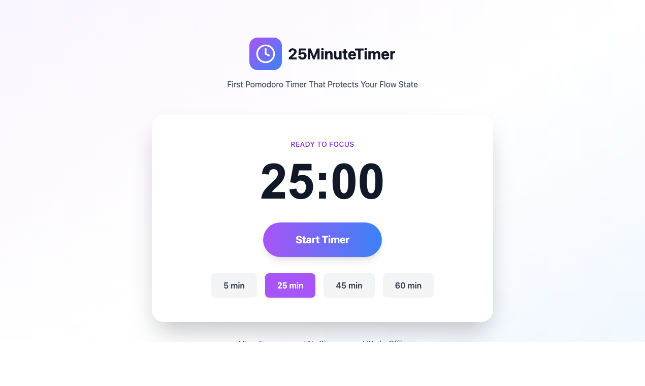 25MinuteTimer screenshot 2