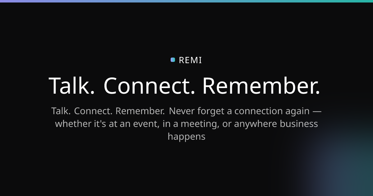 REMI – Personal AI for Event Networking screenshot 1
