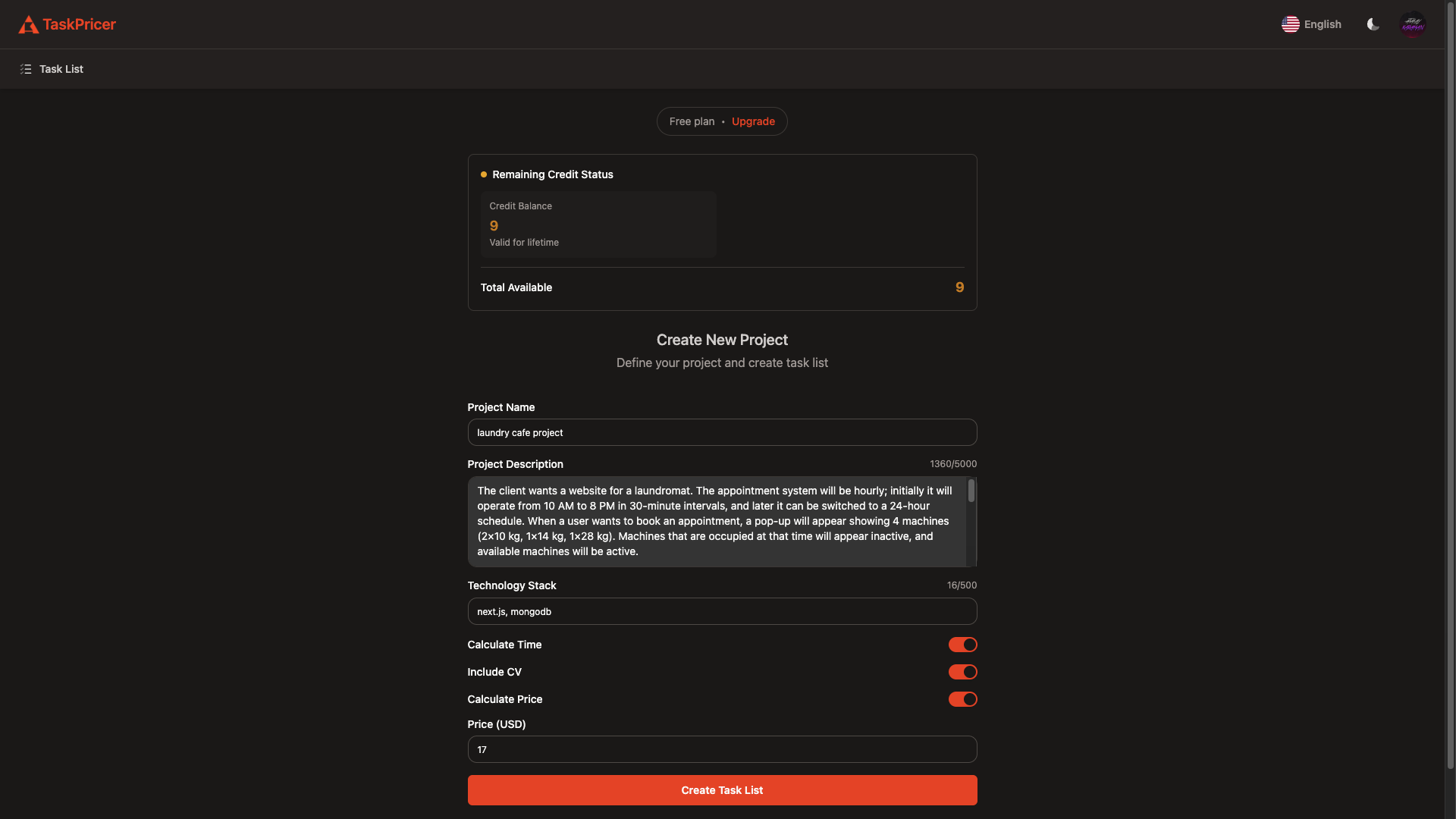 TaskPricer screenshot 4