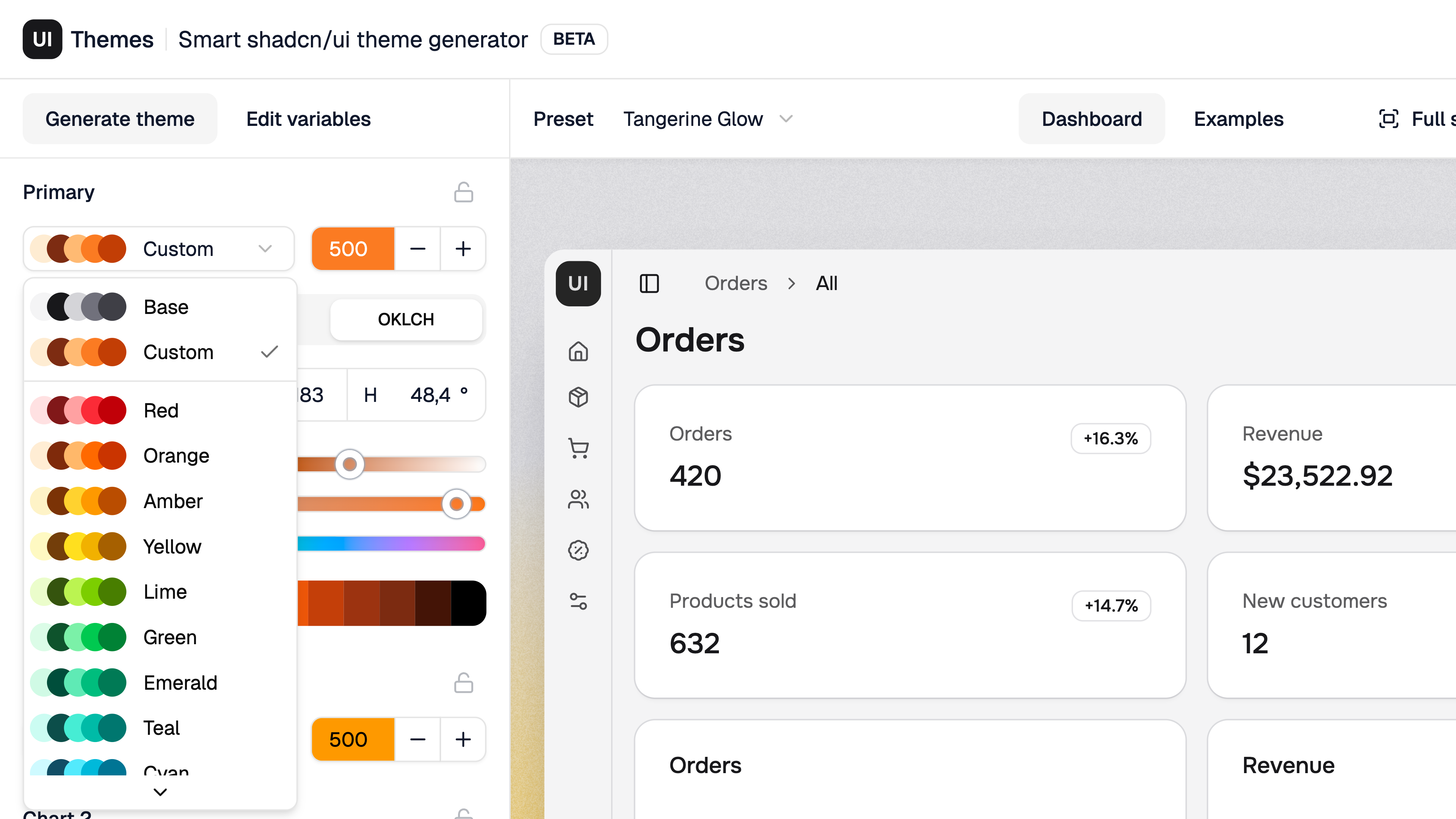 Smart shadcn/ui theme generator screenshot 7