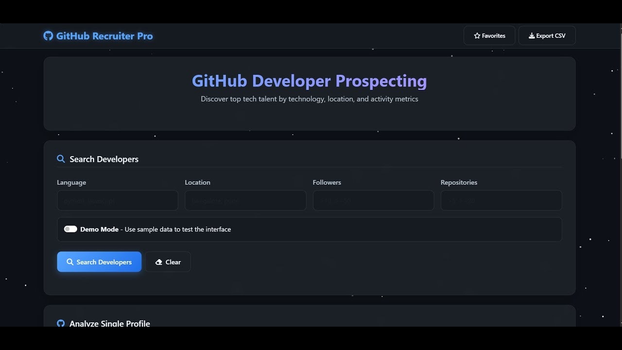 GitHub Recruiter Pro screenshot 1