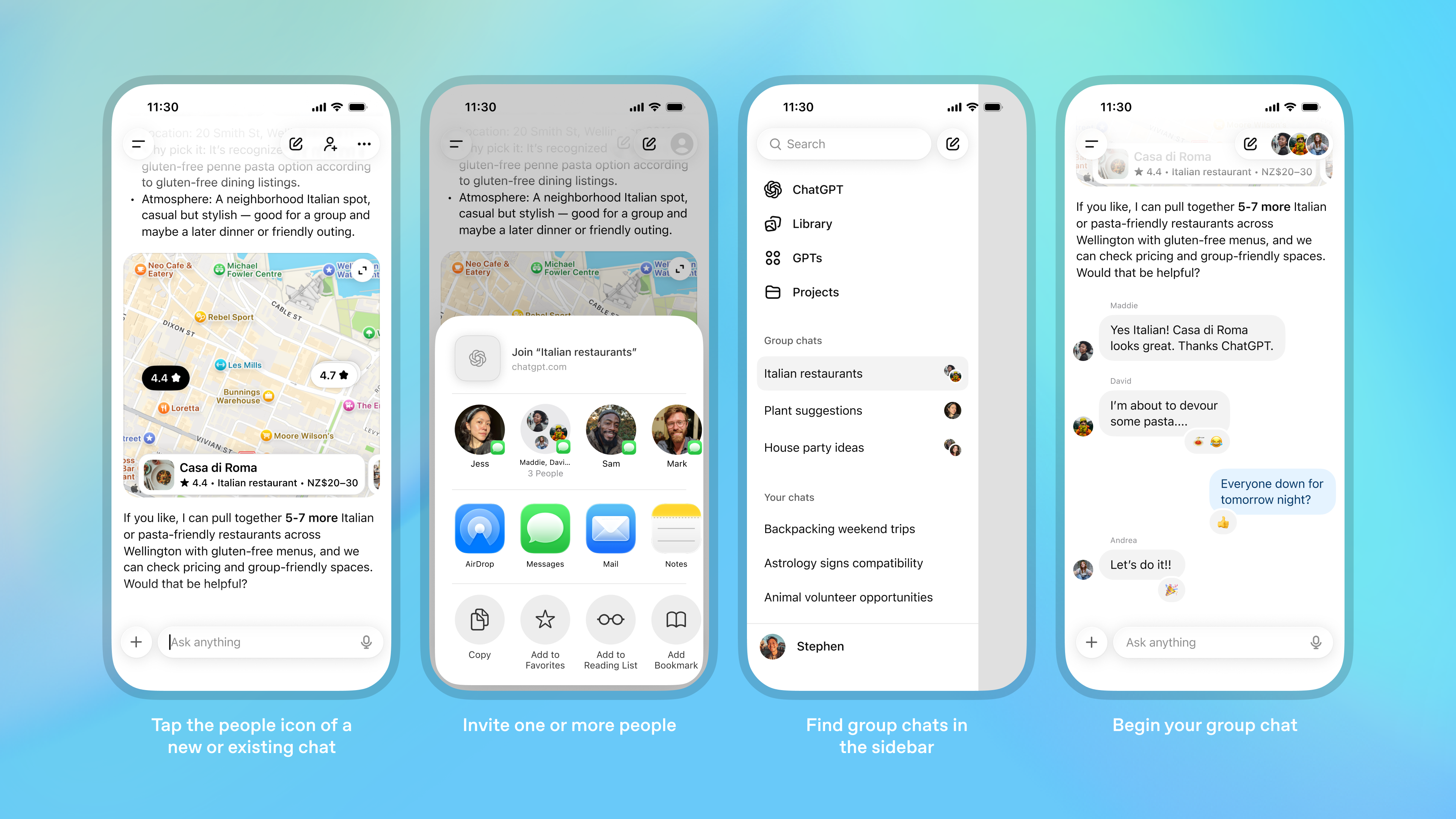 Group Chats in ChatGPT screenshot 2