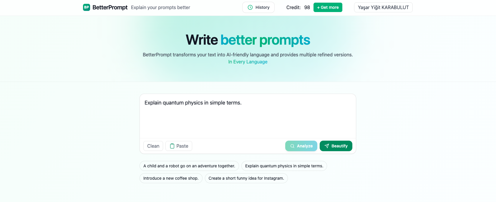BetterPrompt screenshot 1