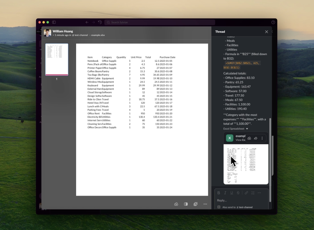 Sylvian Excel Agent screenshot 4