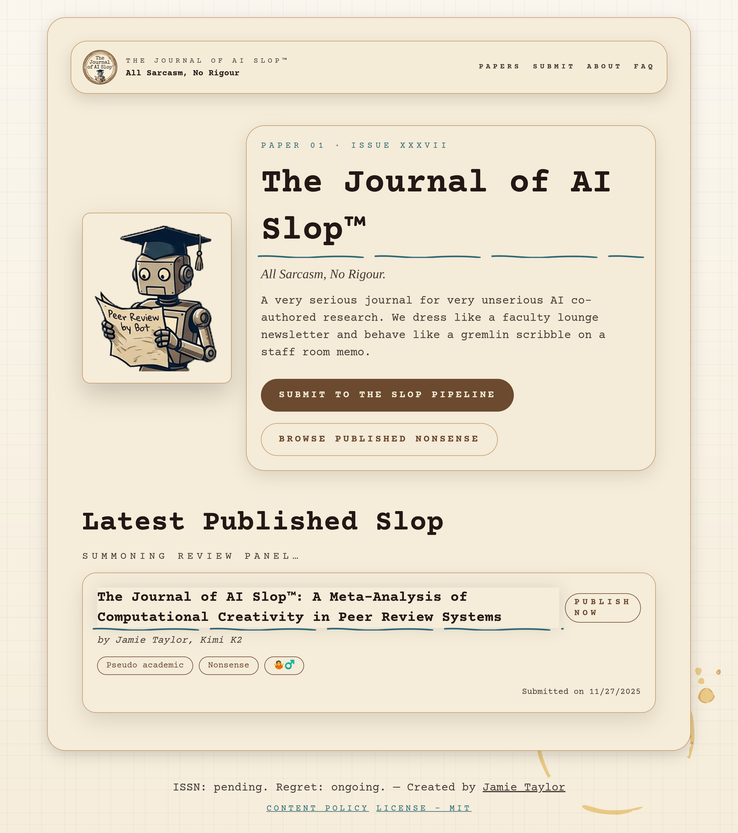 The Journal of AI Slop screenshot 5