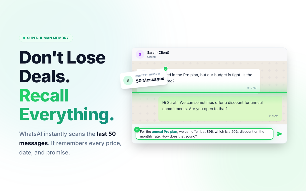 WhatsAi - WhatsApp AI writting assistant screenshot 3