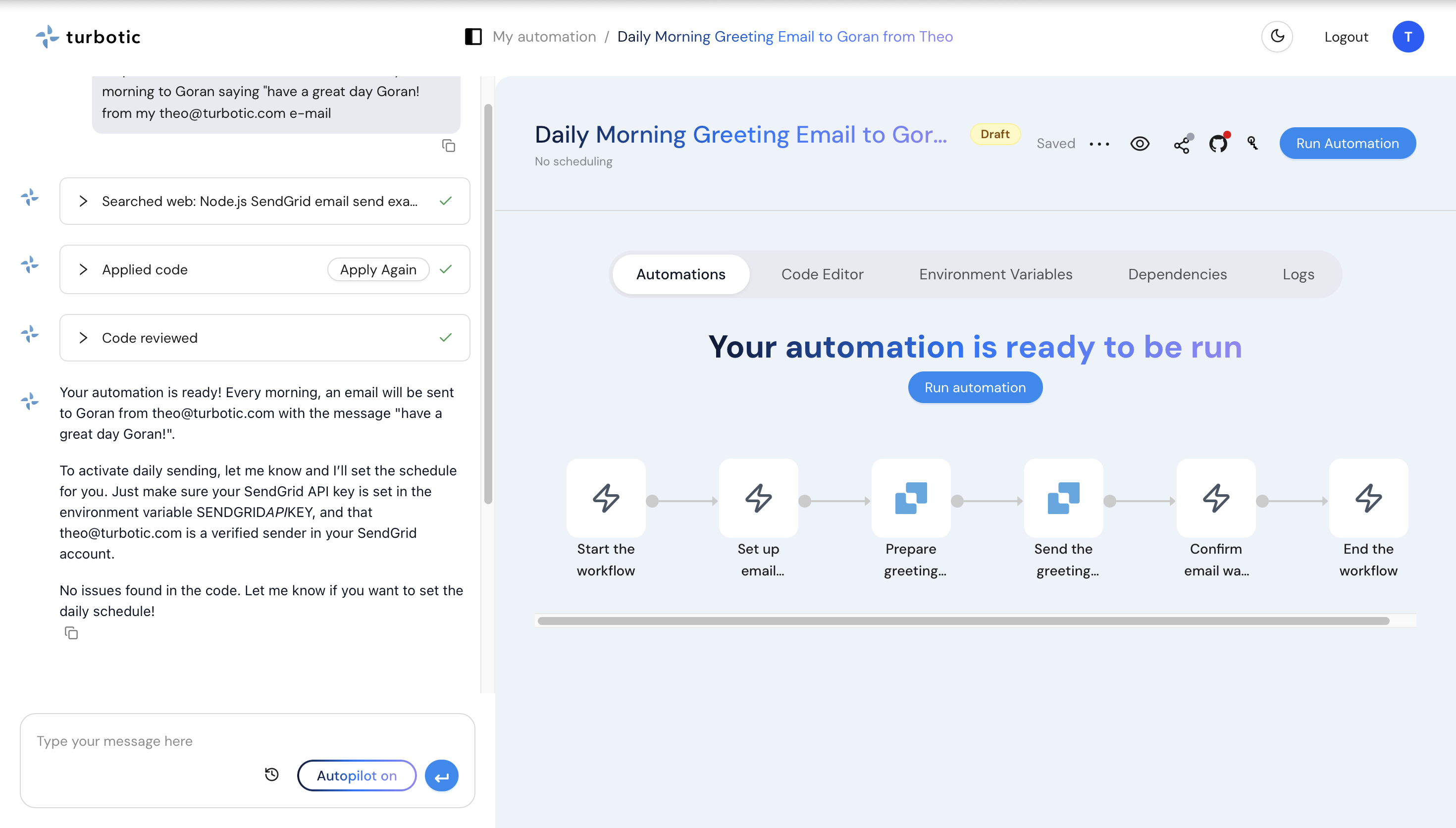 Turbotic Automation AI screenshot 4