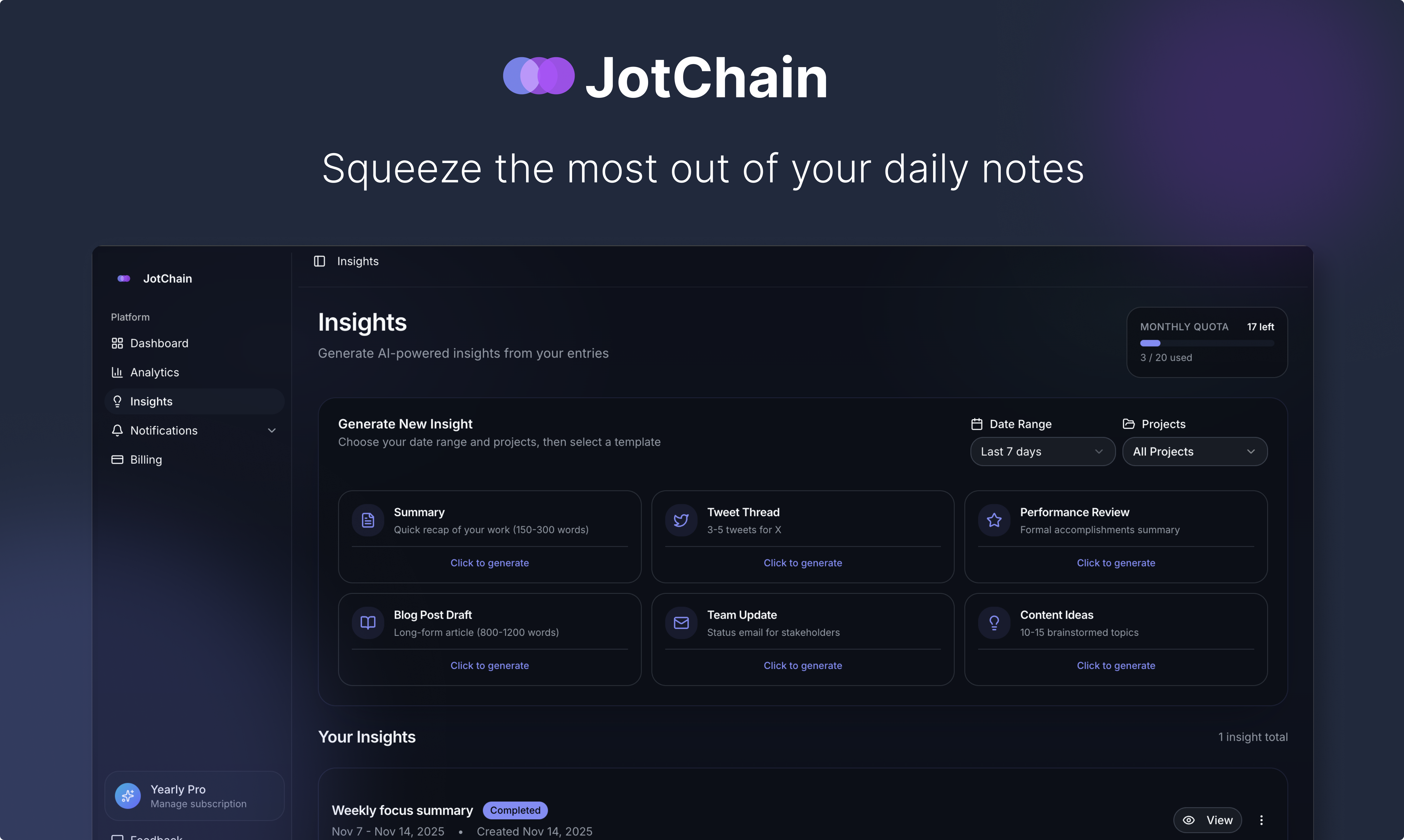 JotChain screenshot 2