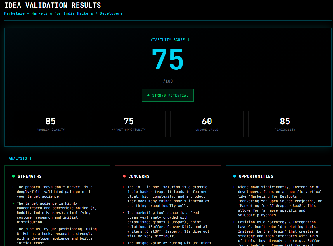 Marketeze Indie Hackers screenshot 1