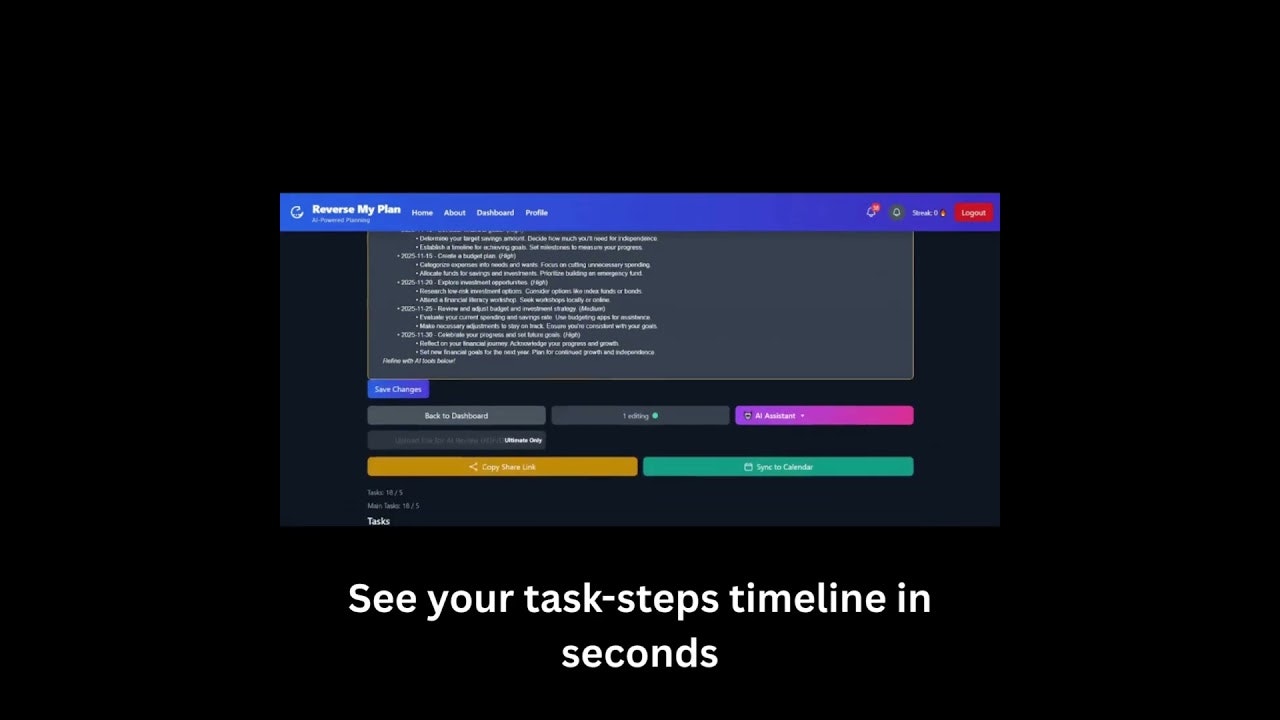 Reverse My Plan 2.0 screenshot 6