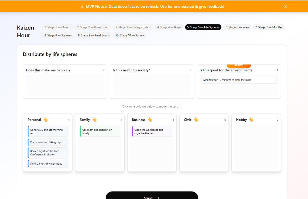 Kaizen Planner screenshot 4