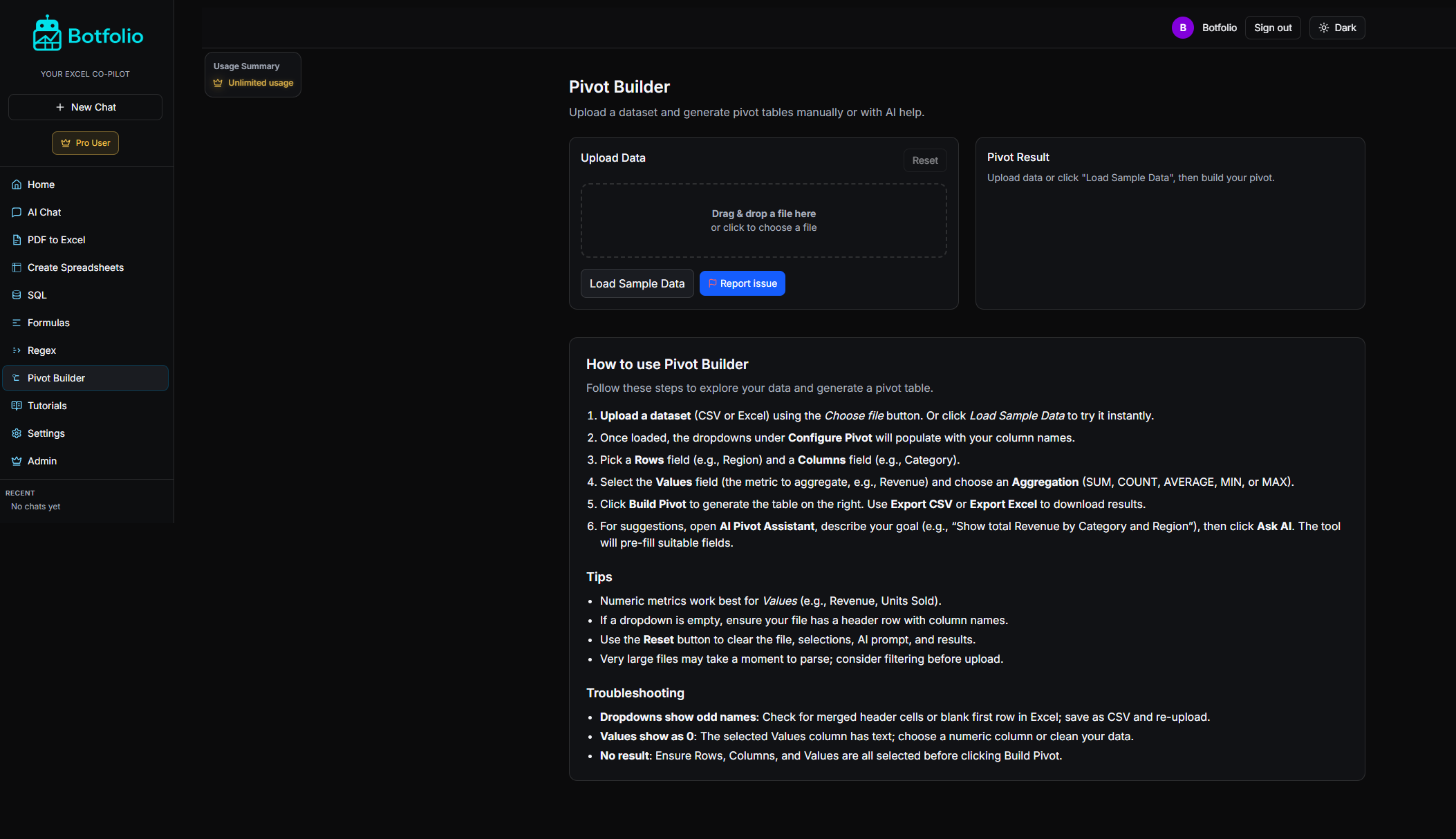 Botfolio screenshot 7