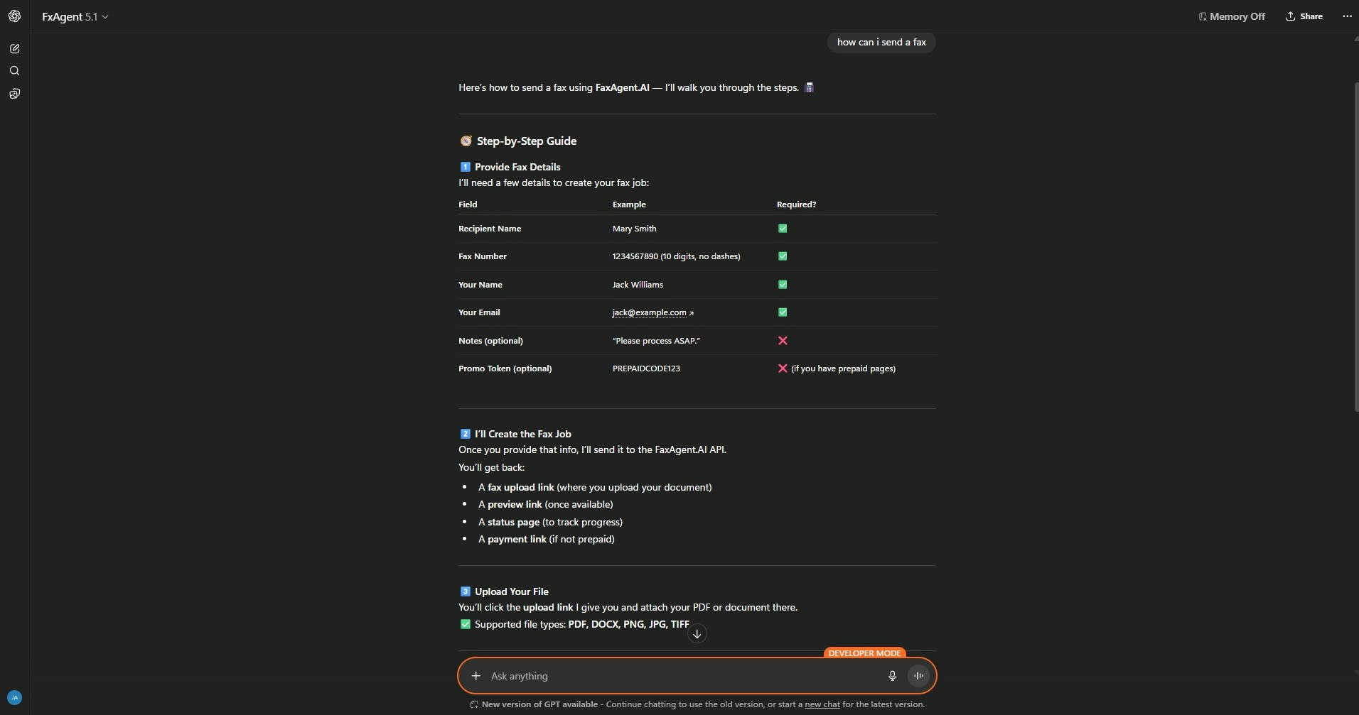 FxAgent screenshot 2