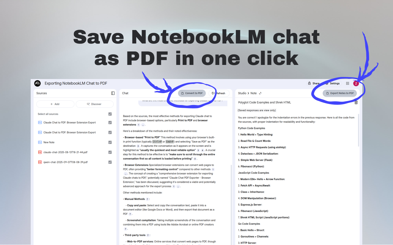 Notebooklm to PDF screenshot 1