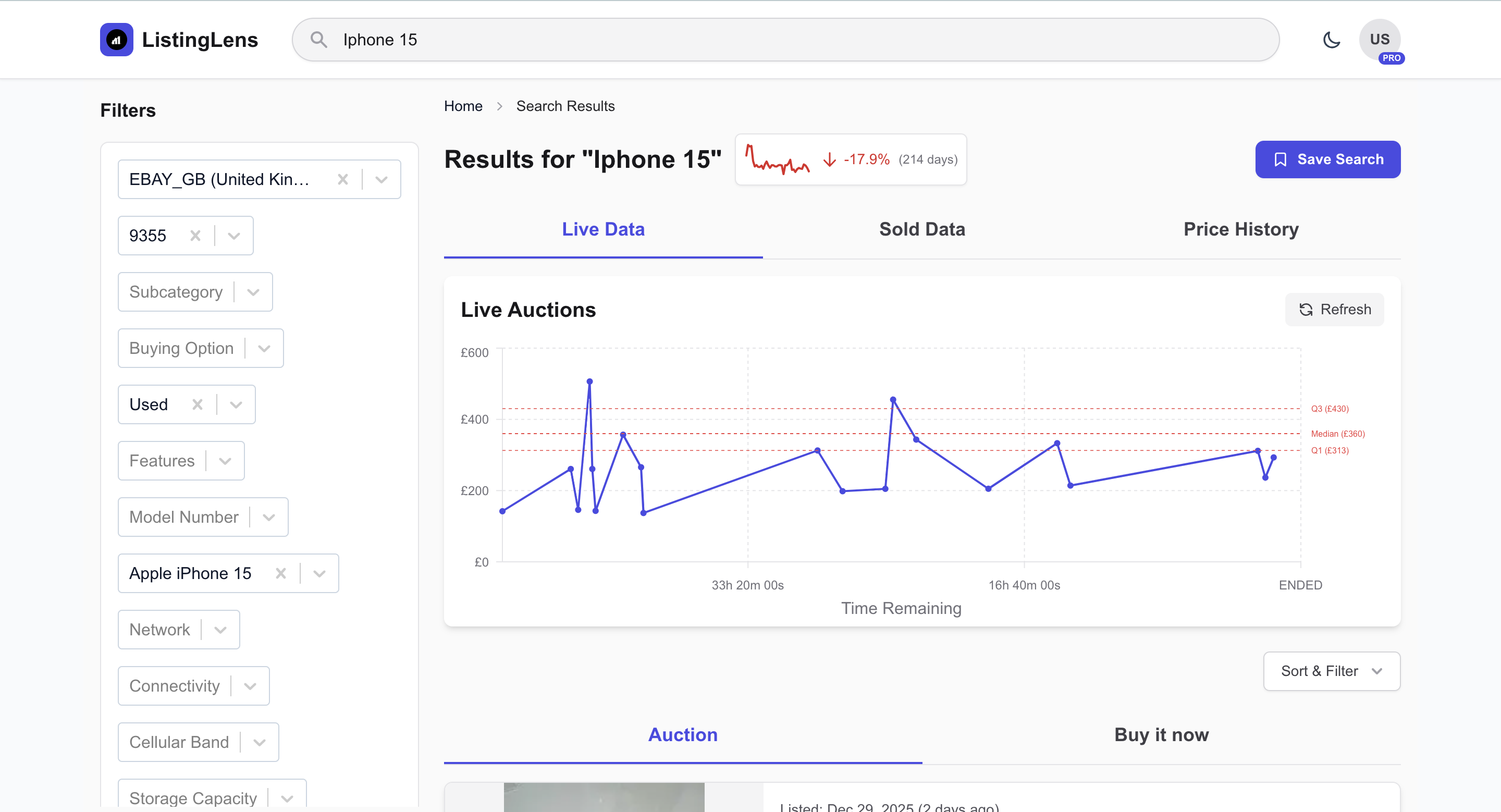 ListingLens - Real-time eBay Price Intel screenshot 3