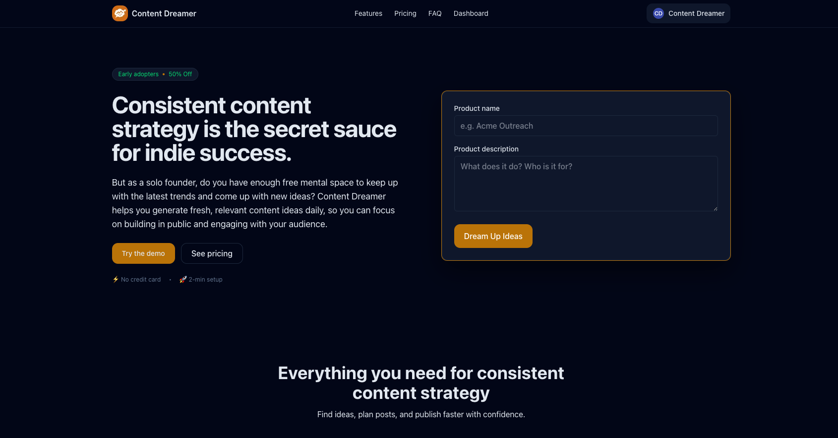 Content Dreamer.ai screenshot 1