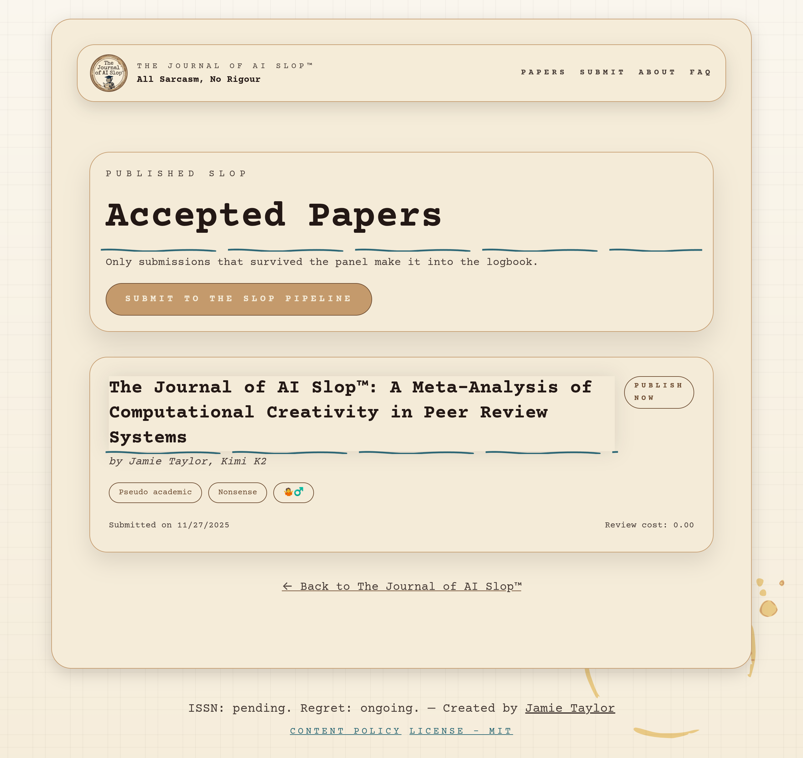 The Journal of AI Slop screenshot 4