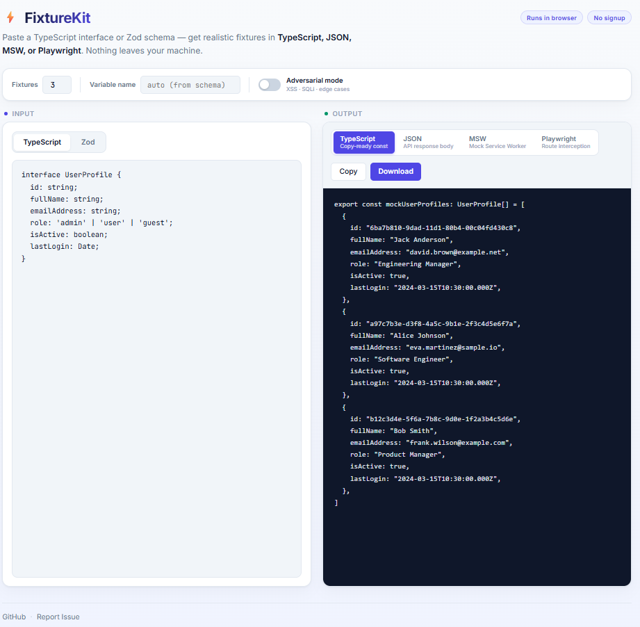 FixtureKit screenshot 1