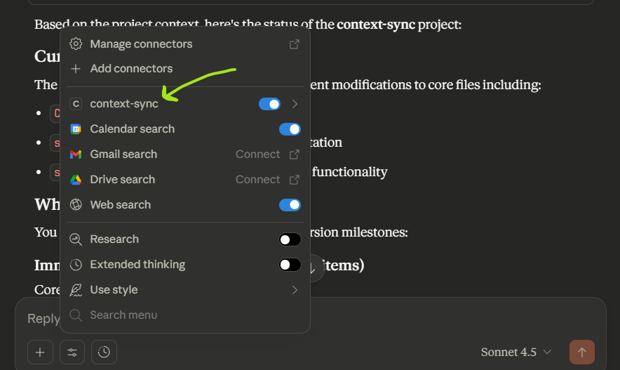 Context Sync screenshot 2