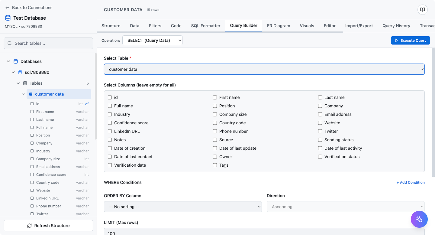 VPS Commander - SQL Data Builder screenshot 3