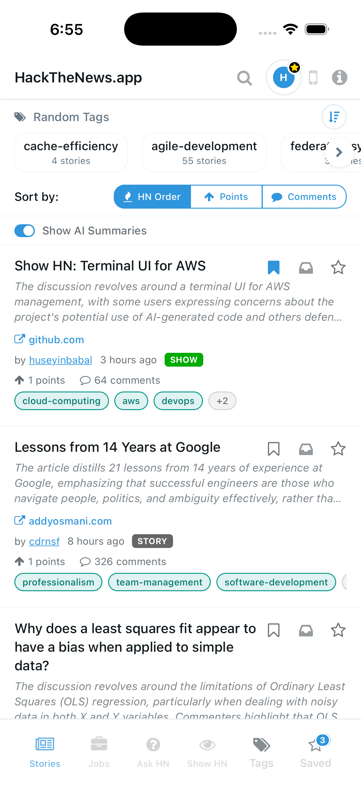 HackTheNews.app screenshot 1