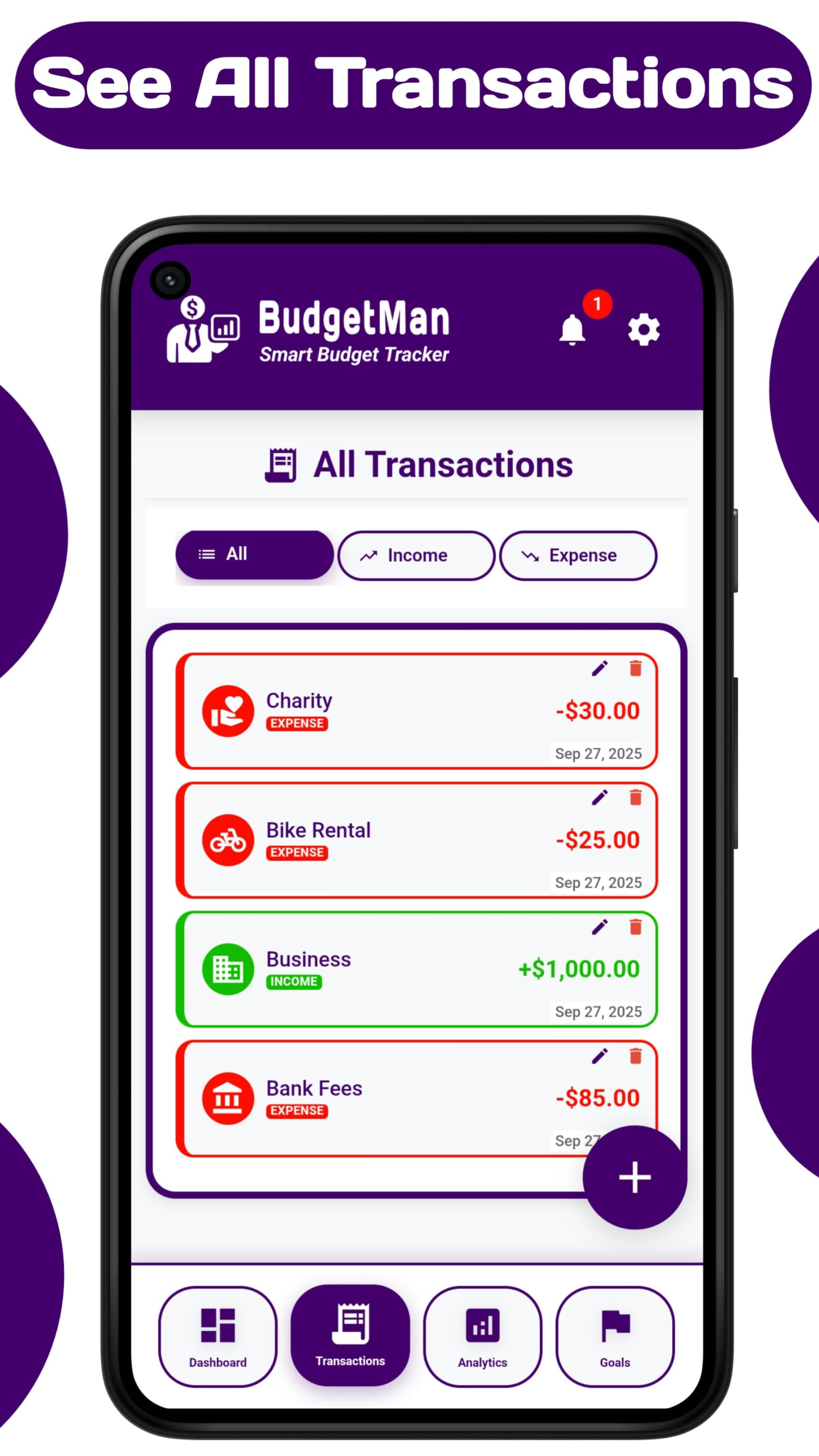 BudgetMan Smart Budget & Expense Tracker screenshot 3