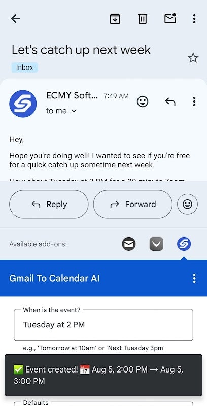 Gmail To Calendar AI screenshot 1