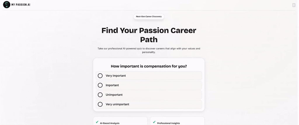 My Passion AI - Career Clarity Tool screenshot 4