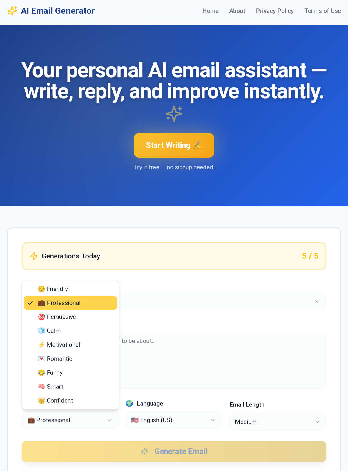 Ai Email Generator screenshot 2