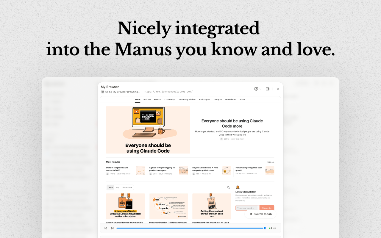 Manus Browser Operator screenshot 5
