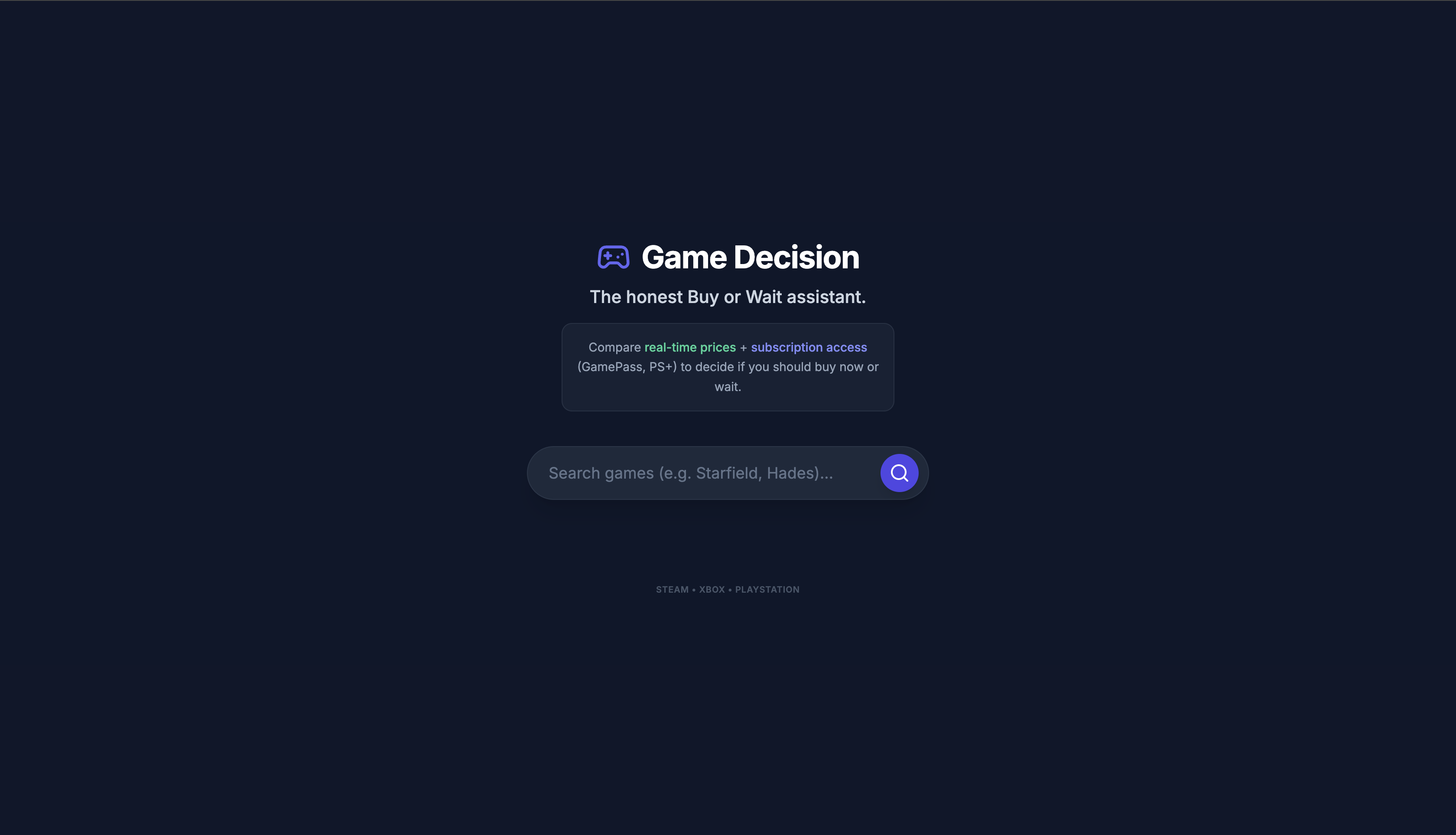 GameDecision screenshot 1