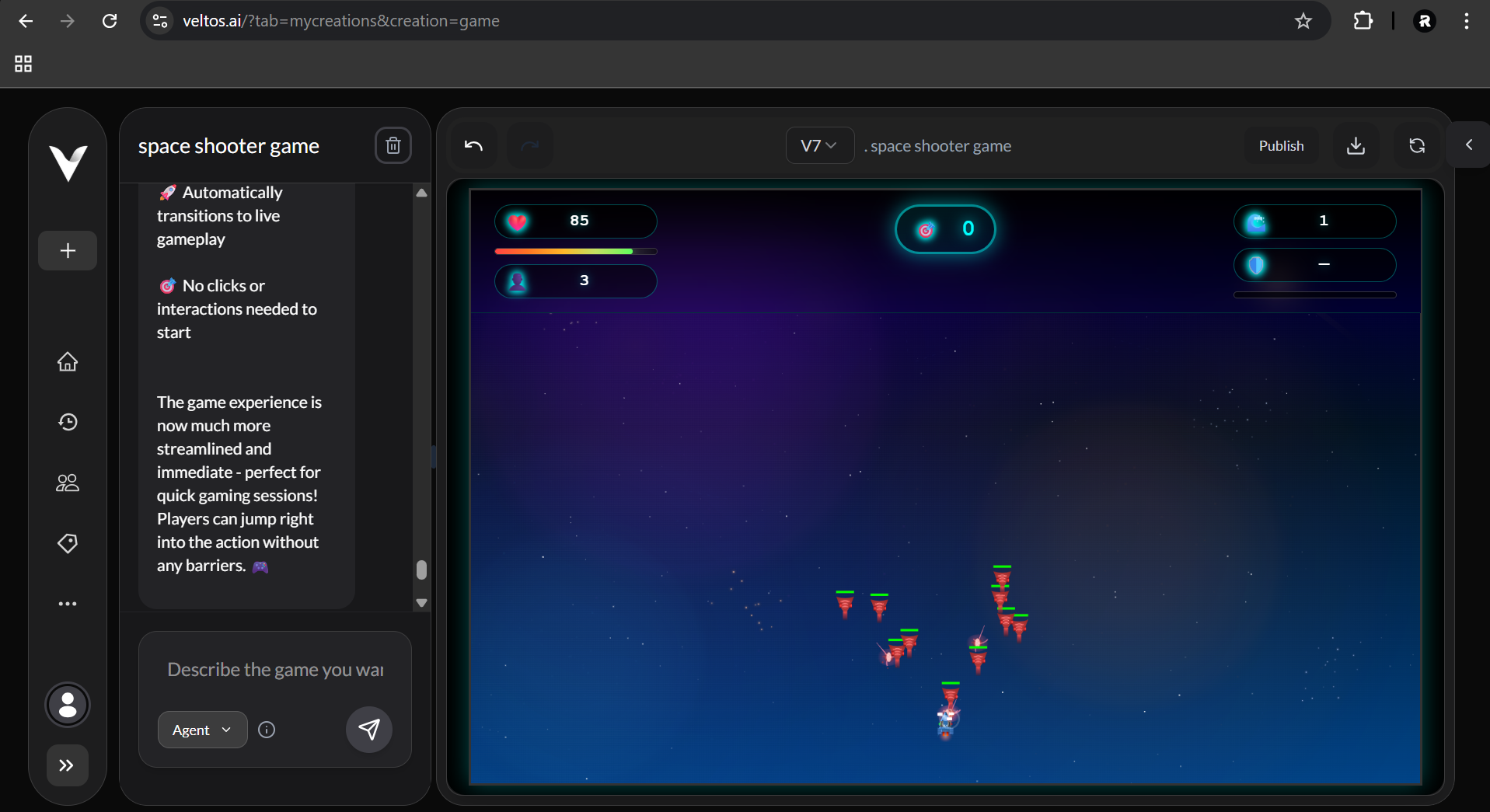 Veltos.ai 2.0 (AI game generator) screenshot 3