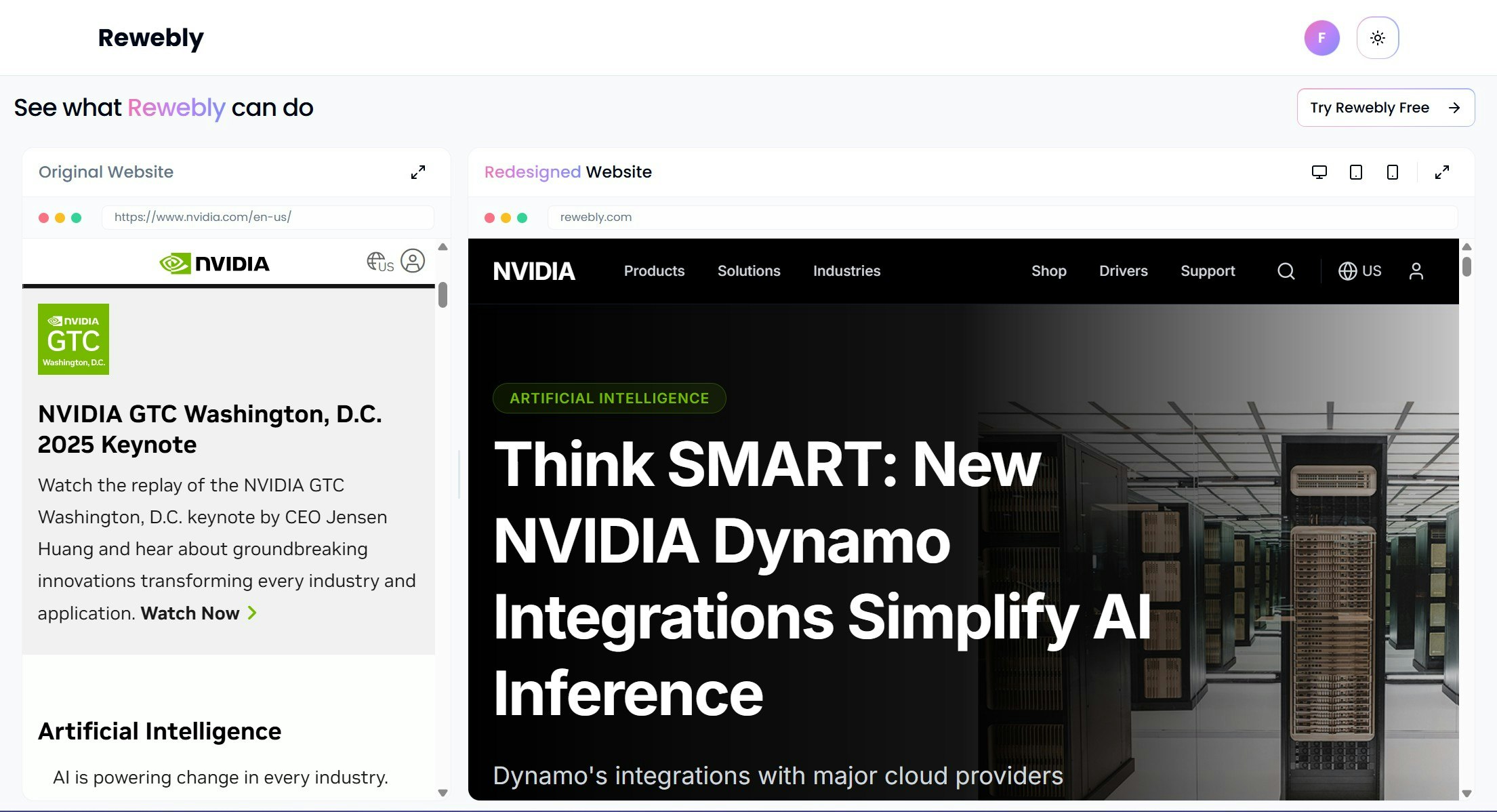 Rewebly screenshot 2