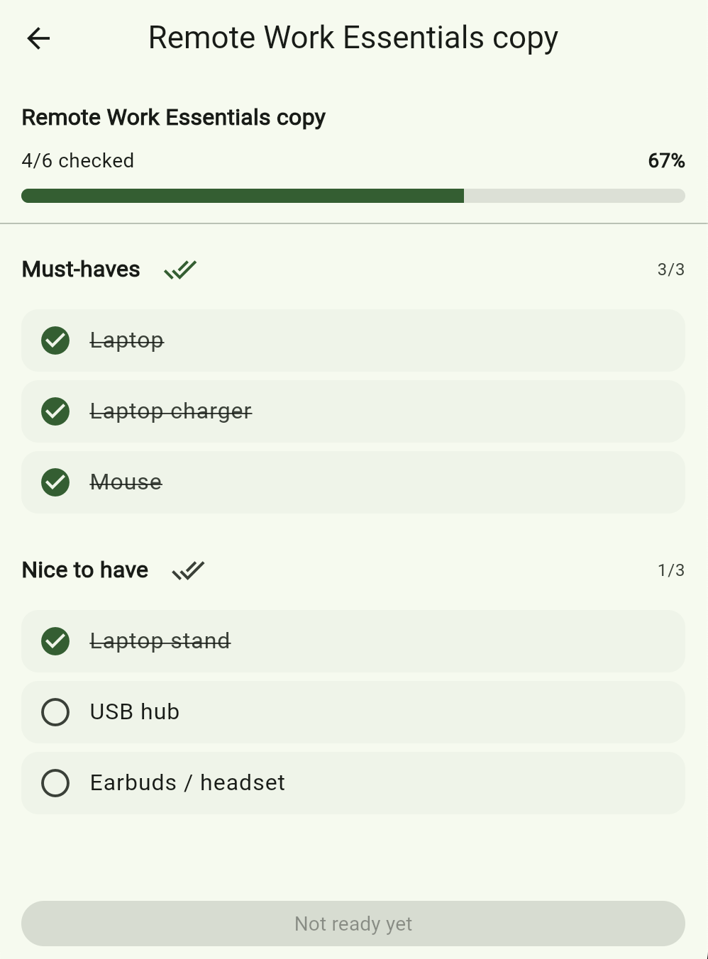 ReadyGo Checklist screenshot 2