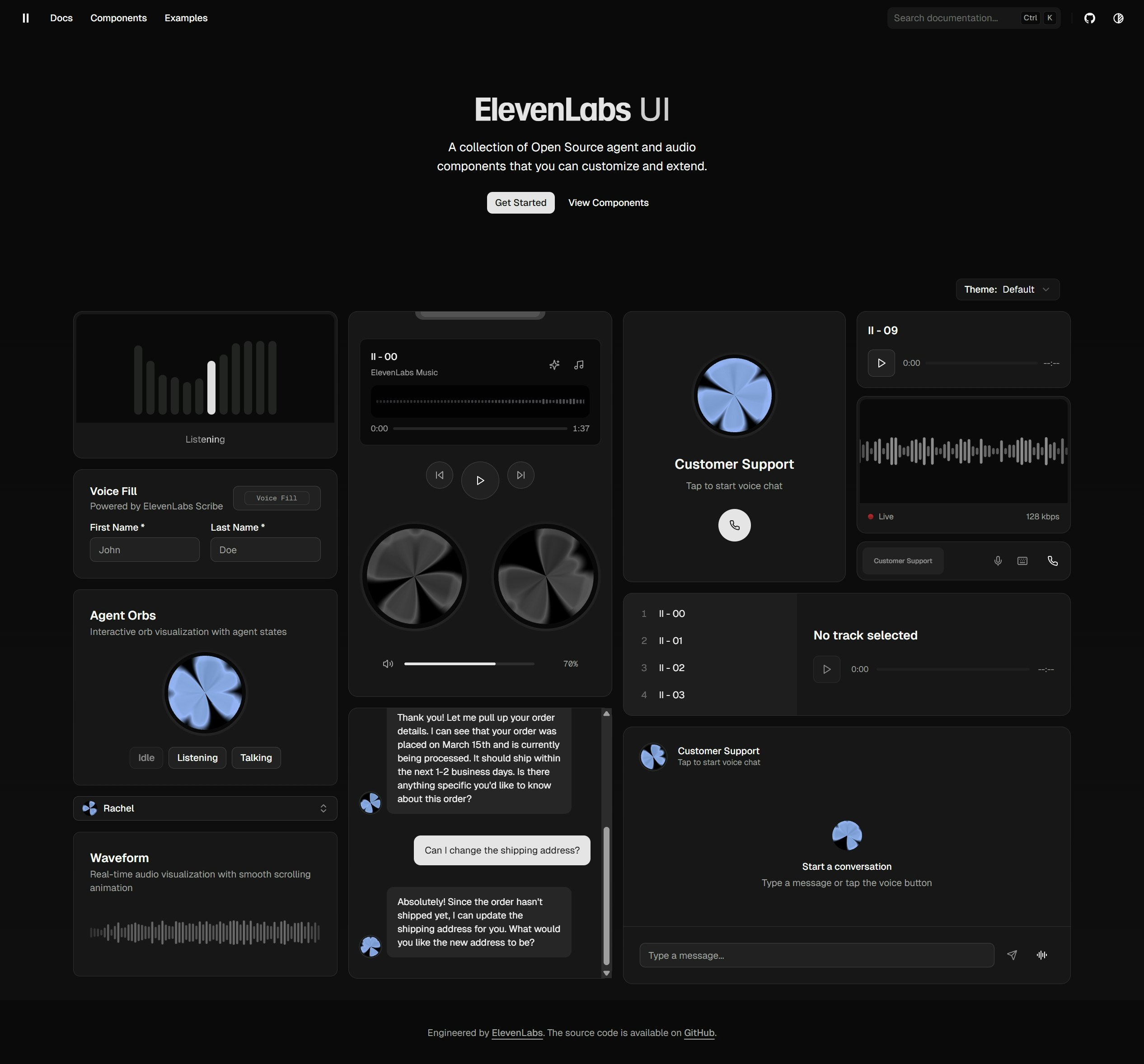 ElevenLabs UI screenshot 2