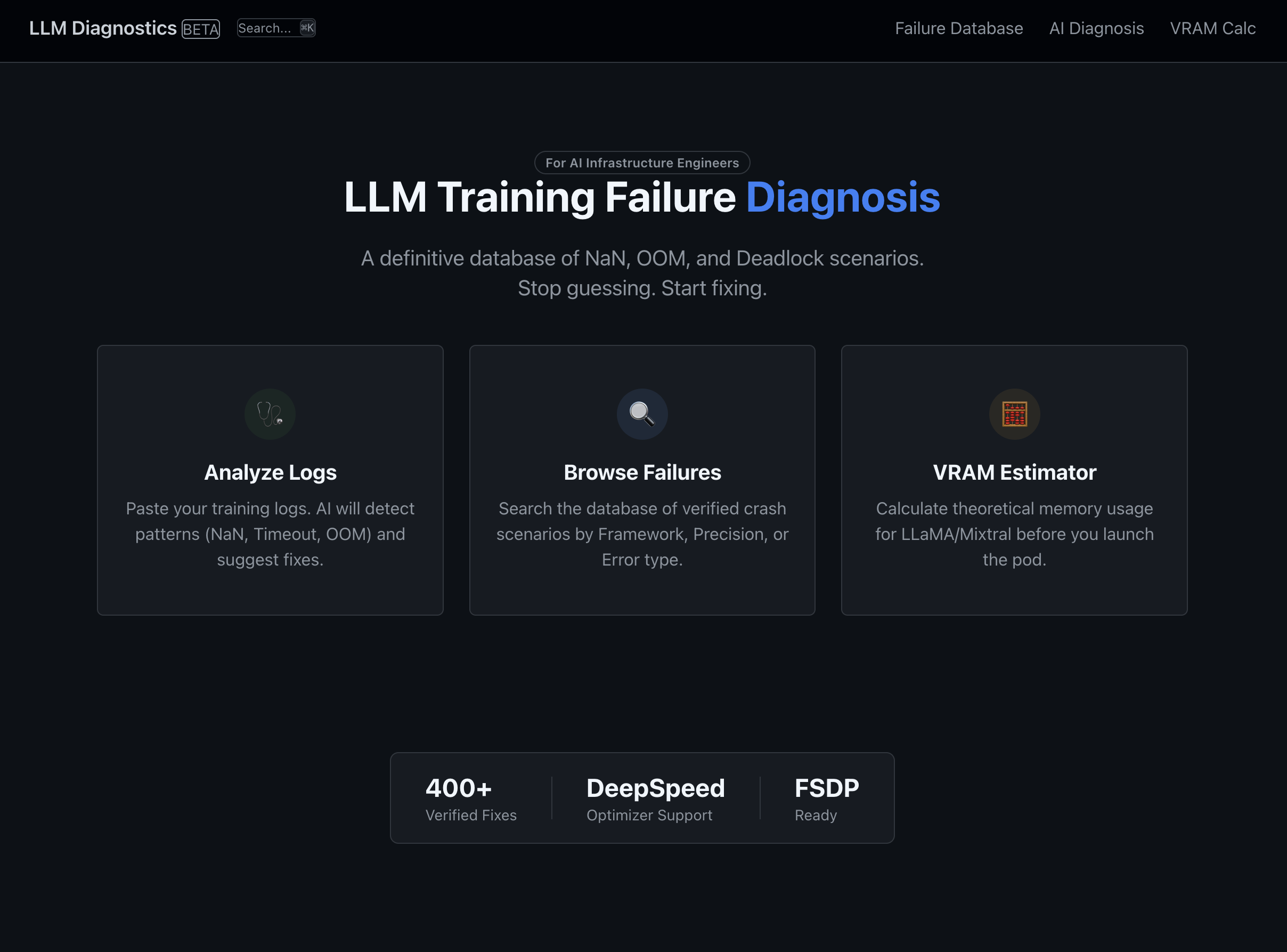 LLM Training Failure Diagnosis screenshot 1